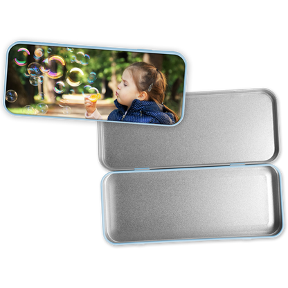 Blue Tin for Stationery, Pencil Case