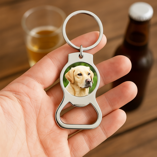 Bottle Opener Keyring with Photo