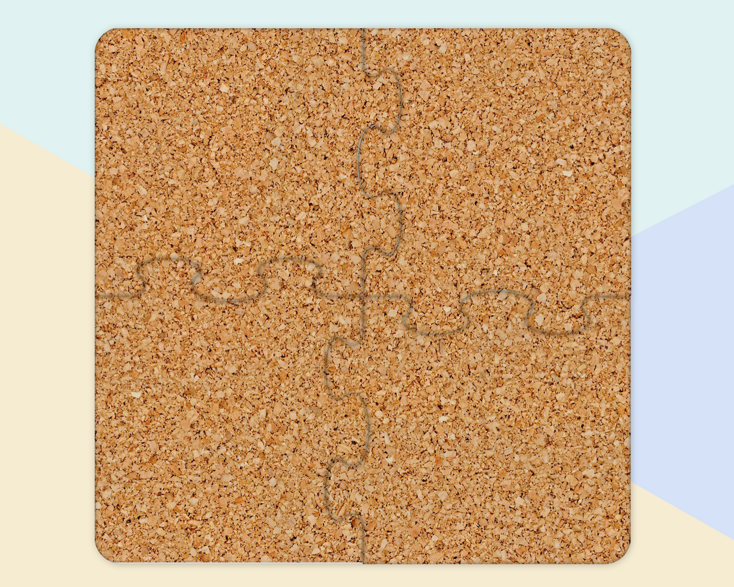 Set of 4 Jigsaw Drink Coasters - Wooden, Gloss